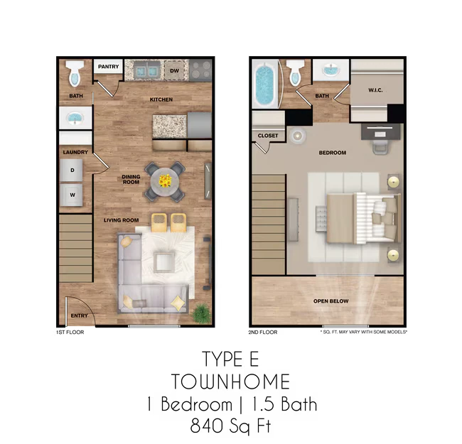 1 Bedroom 1 Bathroom 282 floor plan